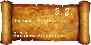 Bergmann Etelka névjegykártya